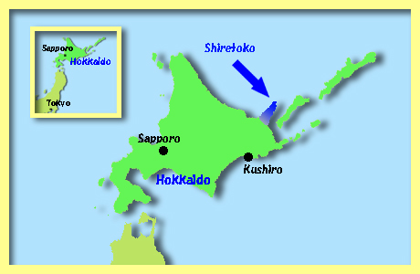 map of Shiretoko, Hokkaido