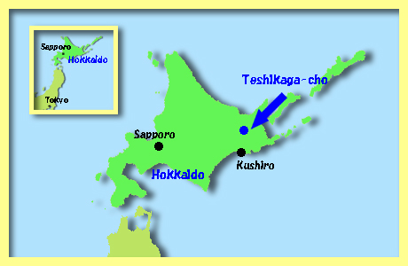 map of Teshikaga-cho Town, Hokkaido