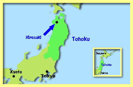 map of Hirosaki, Aomori Pref., Tohoku