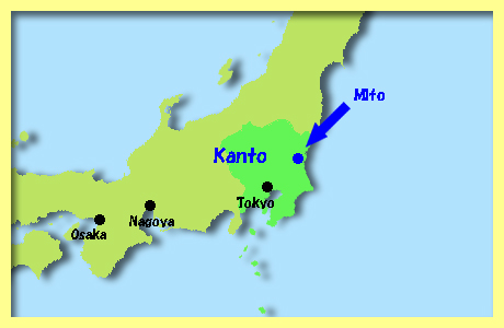 map of Mito, Ibaraki, Kanto