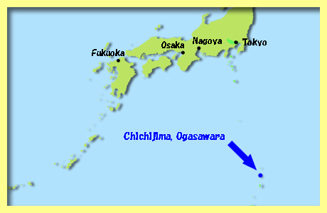 map of Chichijima, Ogasawara Islands, Japan