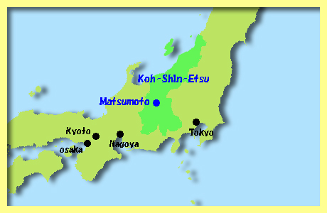 map of Matsumoto, Nagano, Koh-Shin-Etsu
