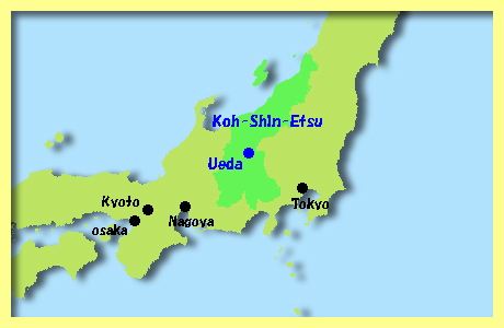 map of Ueda, Nagano, Koh-Shin-Etsu