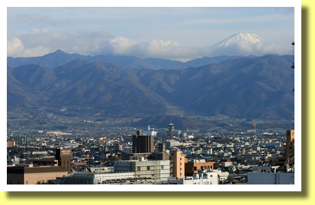 View of Kofu City and Mount Fuji, Yamanashi, Koh-Shin-Etsu