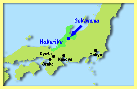 map of Gokayama, Toyama, Hokuriku