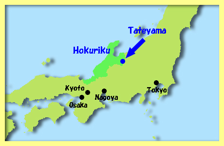map of Tateyama, Toyama, Hokuriku
