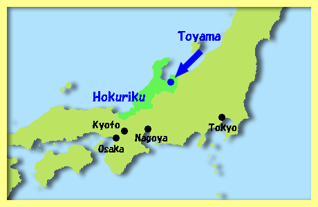 map of Toyama, Hokuriku