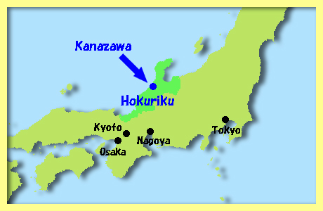 map of Kanazawa City and Noto Hanto, Ishikawa, Hokuriku