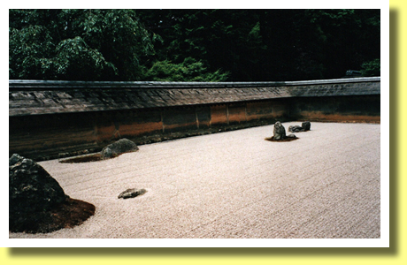 Kare-sansui ( Rock Garden ) of Ryoan-ji Temple, Kyoto, Kinki