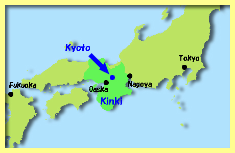 map of Kyoto City, Kyoto Prefecture, Kinki