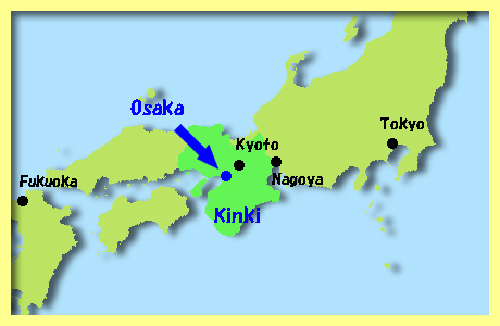 map of Osaka City, Kinki
