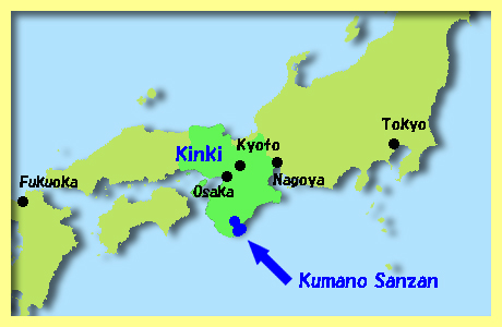 map of Kumano, Wakayama Prefecture, Kinki