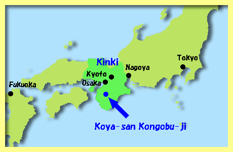 map of Koya-san Kongobu-ji Temple, Wakayama Prefecture, Kinki
