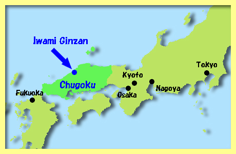 map of Iwami Ginzan, Oda, Shimane Prefecture, Chugoku
