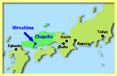 map of Hiroshima City, Hiroshima Prefecture, Chugoku