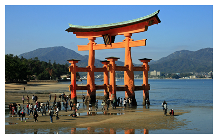Torii gate of Itsuku-shima Jinja shrine, Hatsukaichi, Hiroshima, Chugoku