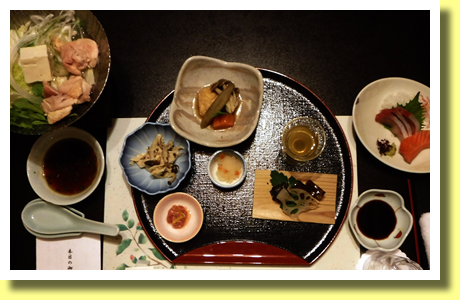 Japanese style set meal, Kagura-Monzen-Toji-Mura, Akitakata, Hiroshima, Chugoku