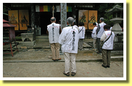Shikoku Henro Pilgrim reciting Sutras, Shikoku