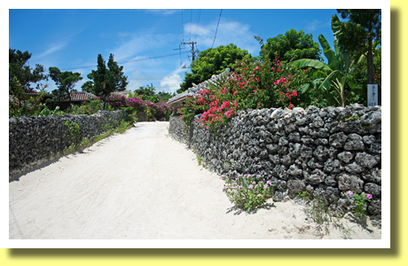 Stone Walls and White Coral Streets, Taketomi-jima Island, Okinawa Pref., Kyushu